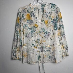 a new day Multicolor Floral Women's Blouse cottagecore top versatile